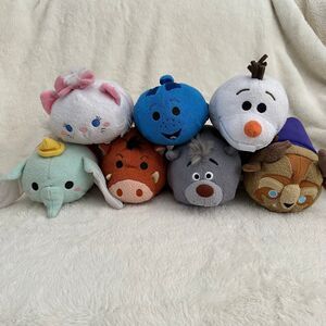 Disney Tsum Tsum Medium Size Lot of 7 Plush 6” Beast Marie Olaf Baloo Dory Dumbo